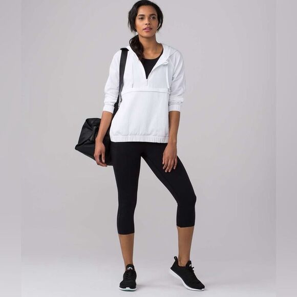 Lululemon Pack Light 1/2 Zip Pullover White Lightweight Size 10 - Picture 1 of 15